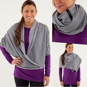 Lululemon Vinyasa Scarf Rulu Mini Check Pique Black White